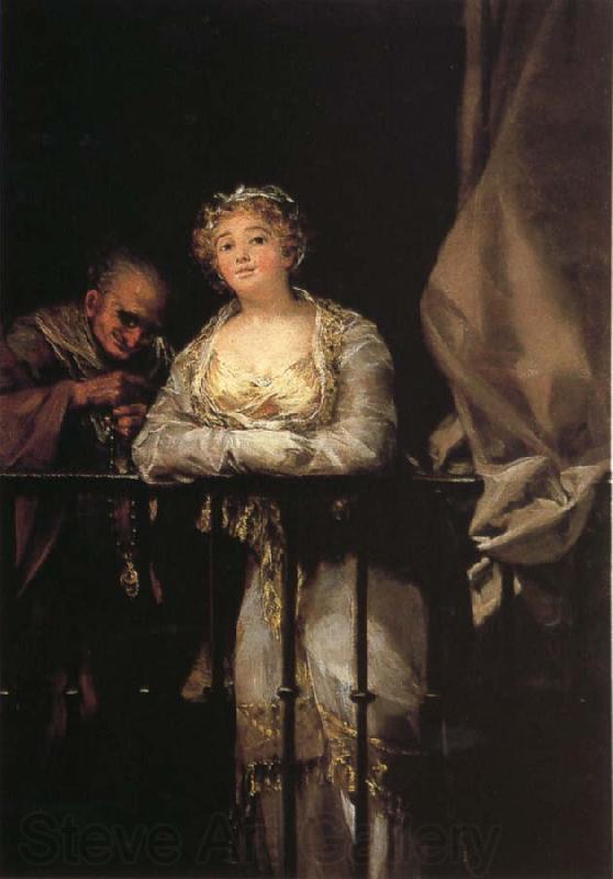 Francisco Goya Maja and Celestina on a Balcony